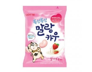 [롯데]말랑카우 캔디-딸기우유 (대)